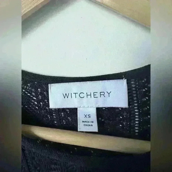 Witchery Women’s Navy Blue Garden Girl Preppy Prep Sheer Puff Sleeve Top Small - Picture 13 of 14